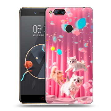 Пластиковый чехол на ZTE Nubia Z17 Mini с принтом милые котики