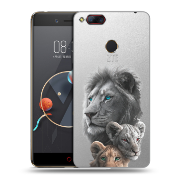 Пластиковый чехол на ZTE Nubia Z17 Mini с принтом Львы