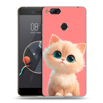 Пластиковый чехол на ZTE Nubia Z17 Mini с принтом Розовый котенок