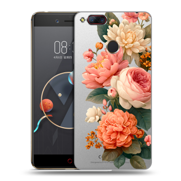 Пластиковый чехол на ZTE Nubia Z17 Mini с принтом цветы