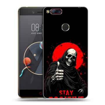Пластиковый чехол на ZTE Nubia Z17 Mini с принтом смешной скелет