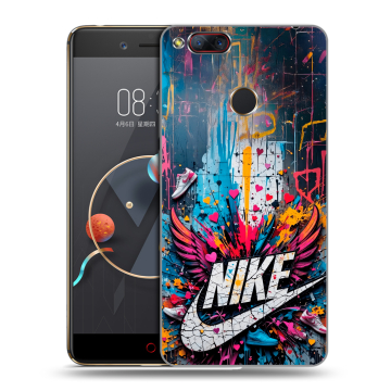Пластиковый чехол на ZTE Nubia Z17 Mini с принтом Nike Найк