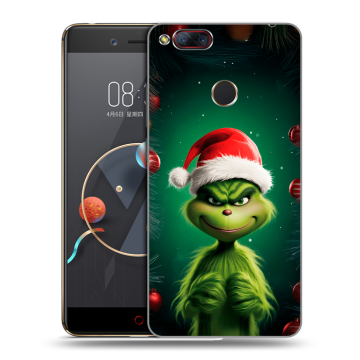 Пластиковый чехол на ZTE Nubia Z17 Mini с принтом Гринч Новый год Рождество