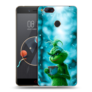 Пластиковый чехол на ZTE Nubia Z17 Mini с принтом Новый год гринч