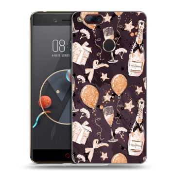 Пластиковый чехол на ZTE Nubia Z17 Mini с принтом Новый год