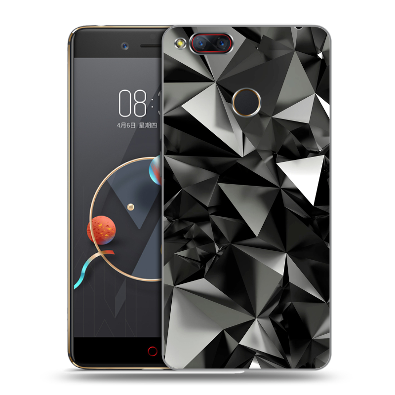 Пластиковый чехол на ZTE Nubia Z17 Mini с принтом Черные кристаллы Пластиковый чехол на ZTE Nubia Z17 Mini с принтом Черные кристаллы