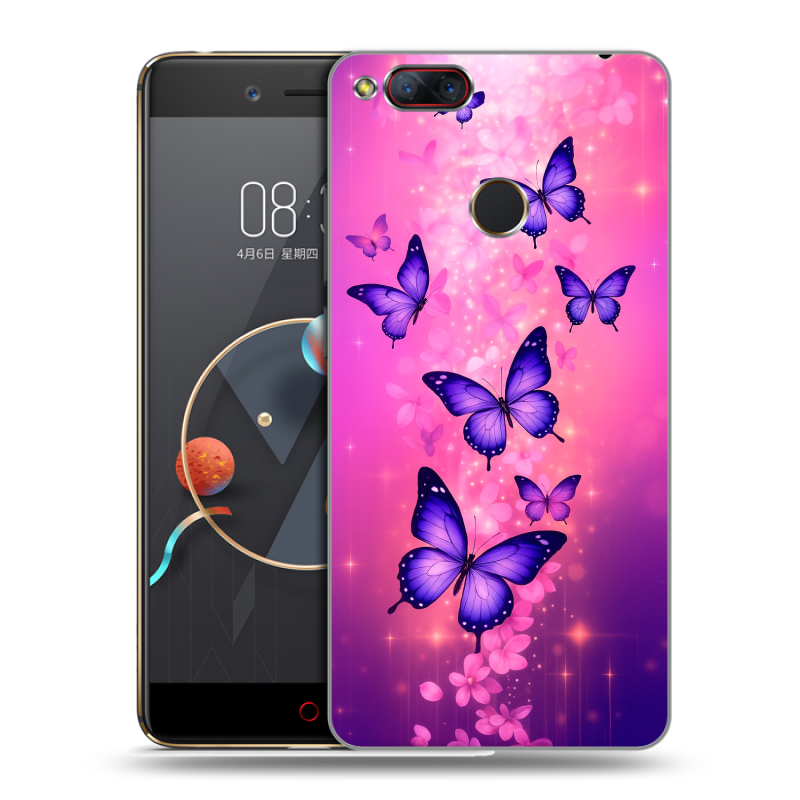 Пластиковый чехол на ZTE Nubia Z17 Mini с принтом Бабочки Пластиковый чехол на ZTE Nubia Z17 Mini с принтом Бабочки