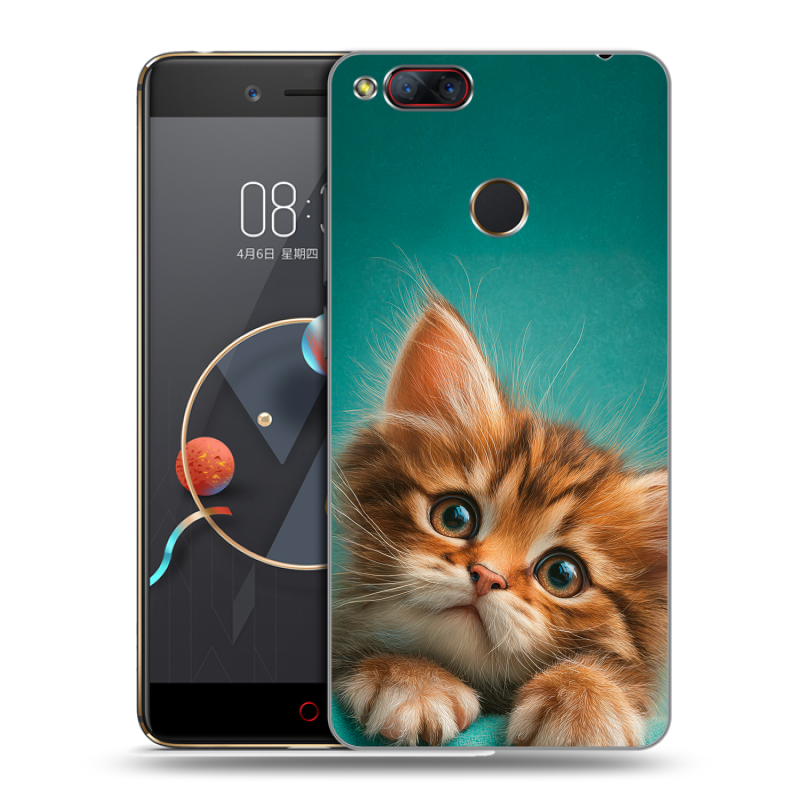 Пластиковый чехол на ZTE Nubia Z17 Mini с принтом котенок Пластиковый чехол на ZTE Nubia Z17 Mini с принтом котенок