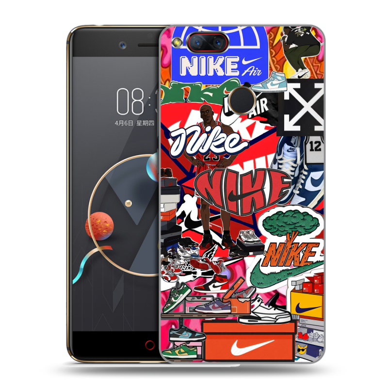Пластиковый чехол на ZTE Nubia Z17 Mini с принтом Найк Nike яркий Пластиковый чехол на ZTE Nubia Z17 Mini с принтом Найк Nike яркий