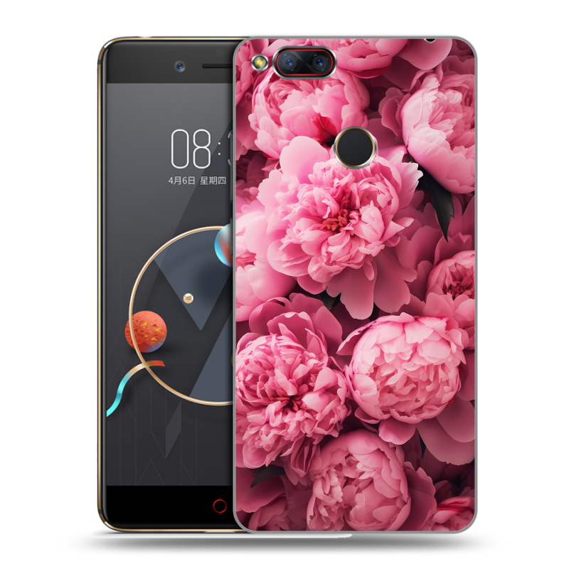Пластиковый чехол на ZTE Nubia Z17 Mini с принтом цветы пионы Пластиковый чехол на ZTE Nubia Z17 Mini с принтом цветы пионы