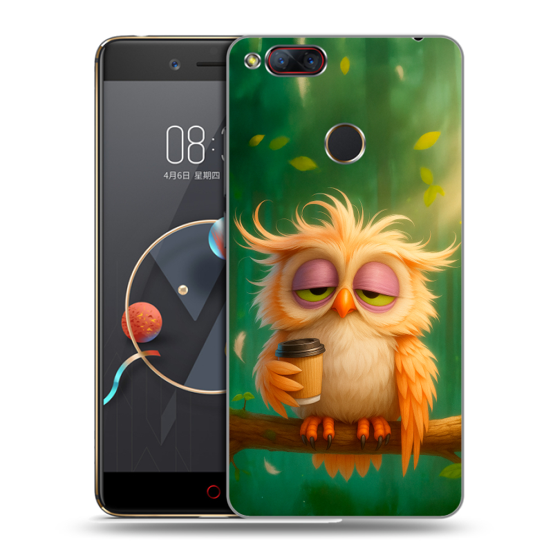 Пластиковый чехол на ZTE Nubia Z17 Mini с принтом сова Пластиковый чехол на ZTE Nubia Z17 Mini с принтом сова