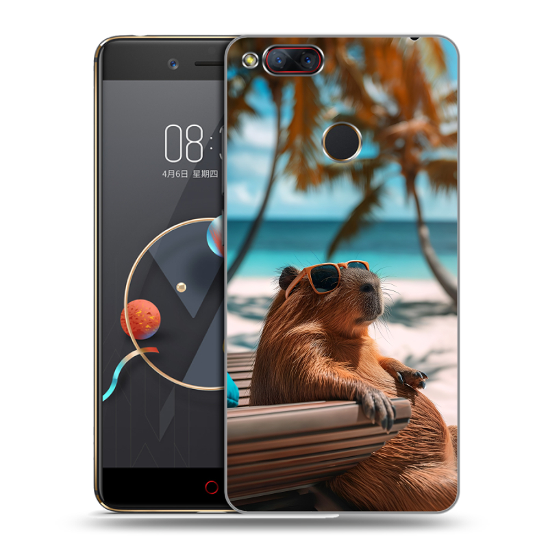 Пластиковый чехол на ZTE Nubia Z17 Mini с принтом Капибара Пластиковый чехол на ZTE Nubia Z17 Mini с принтом Капибара
