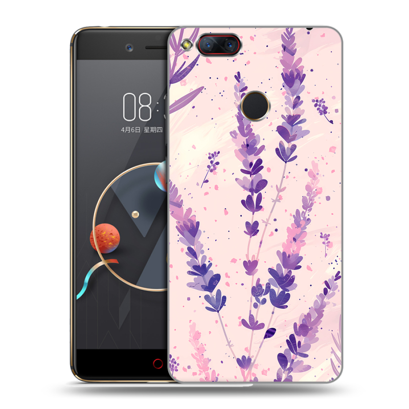 Пластиковый чехол на ZTE Nubia Z17 Mini с принтом цветы лаванда Пластиковый чехол на ZTE Nubia Z17 Mini с принтом цветы лаванда