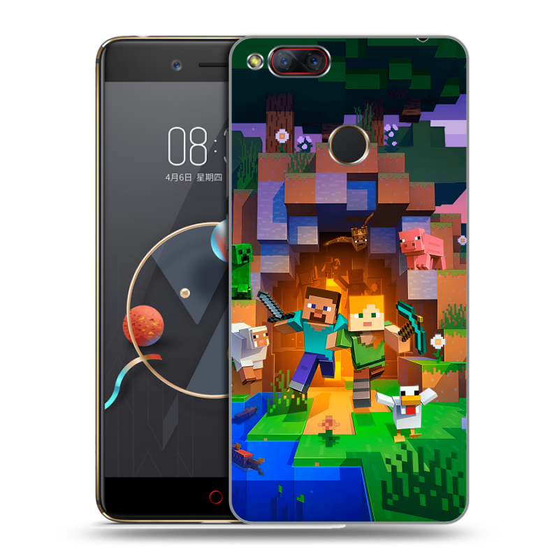 Пластиковый чехол на ZTE Nubia Z17 Mini с принтом Майнкрафт Minecraft Пластиковый чехол на ZTE Nubia Z17 Mini с принтом Майнкрафт Minecraft