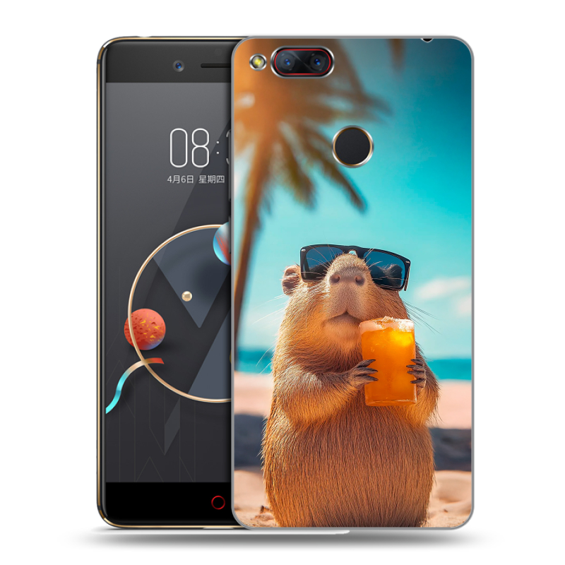 Пластиковый чехол на ZTE Nubia Z17 Mini с принтом Капибара Пластиковый чехол на ZTE Nubia Z17 Mini с принтом Капибара