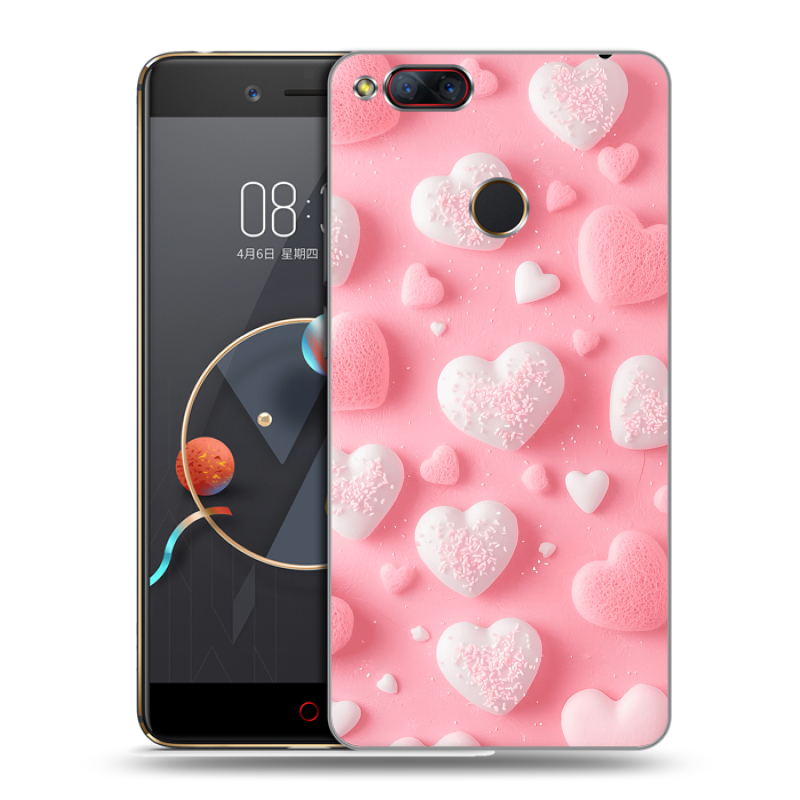 Пластиковый чехол на ZTE Nubia Z17 Mini с принтом Сердечки Пластиковый чехол на ZTE Nubia Z17 Mini с принтом Сердечки