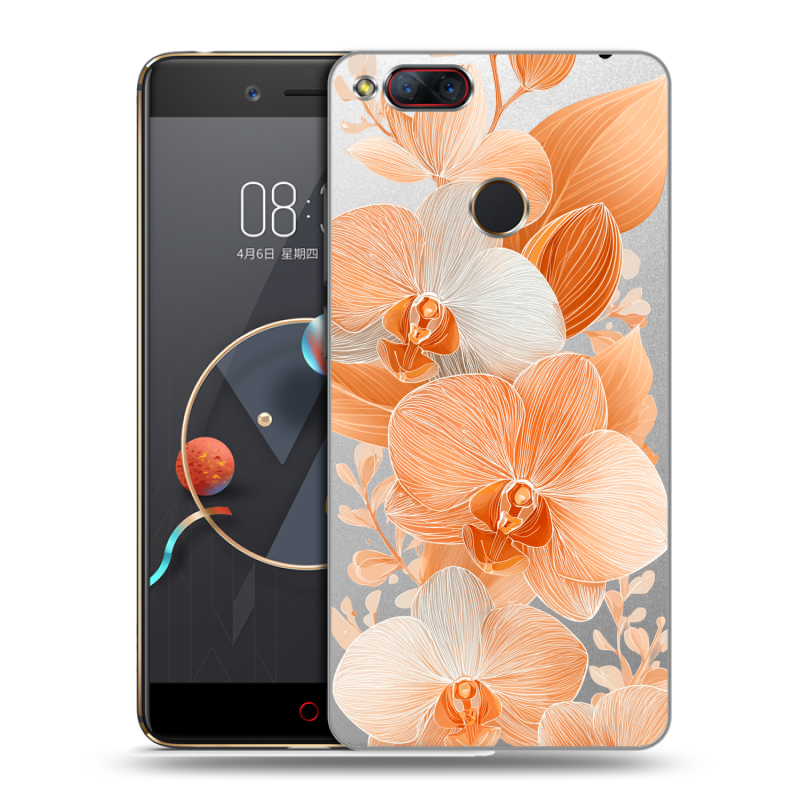 Пластиковый чехол на ZTE Nubia Z17 Mini с принтом Бежевые цветы Пластиковый чехол на ZTE Nubia Z17 Mini с принтом Бежевые цветы