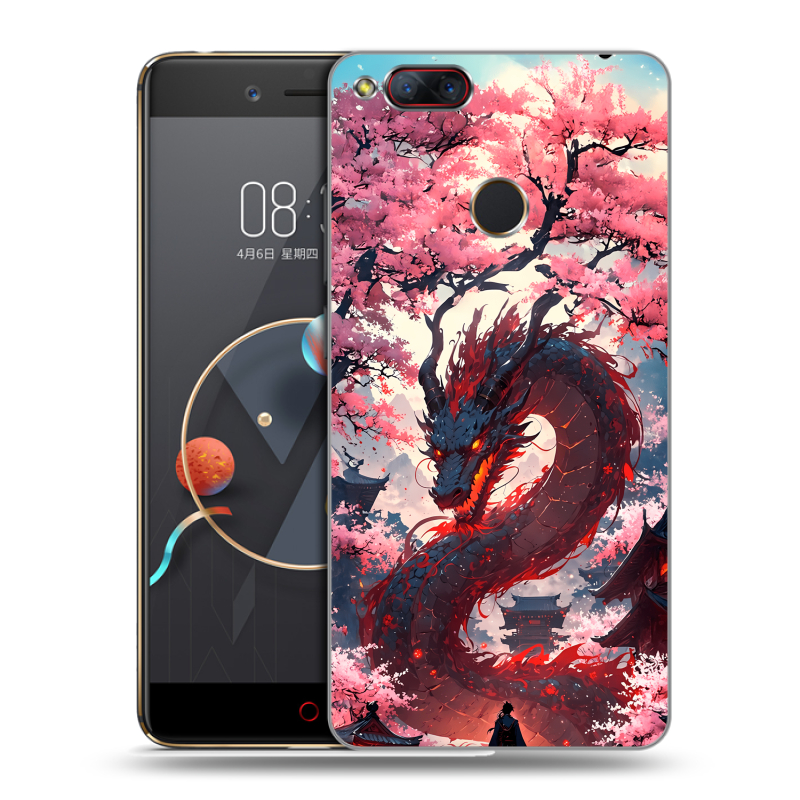 Пластиковый чехол на ZTE Nubia Z17 Mini с принтом Дракон Японский Пластиковый чехол на ZTE Nubia Z17 Mini с принтом Дракон Японский