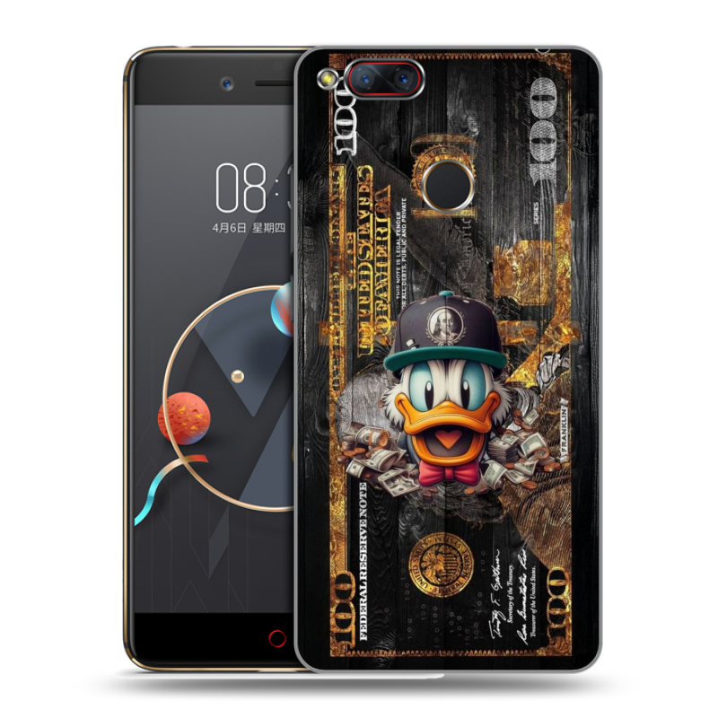 Пластиковый чехол на ZTE Nubia Z17 Mini с принтом Дональд Дак Доллар Пластиковый чехол на ZTE Nubia Z17 Mini с принтом Дональд Дак Доллар
