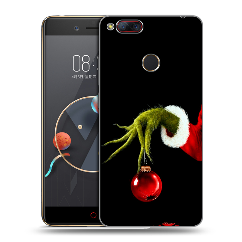 Пластиковый чехол на ZTE Nubia Z17 Mini с принтом Новый год Гринч Пластиковый чехол на ZTE Nubia Z17 Mini с принтом Новый год Гринч