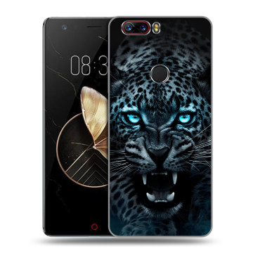 Пластиковый чехол на ZTE Nubia Z17 с принтом Темный леопард Пластиковый чехол на ZTE Nubia Z17 с принтом Темный леопард