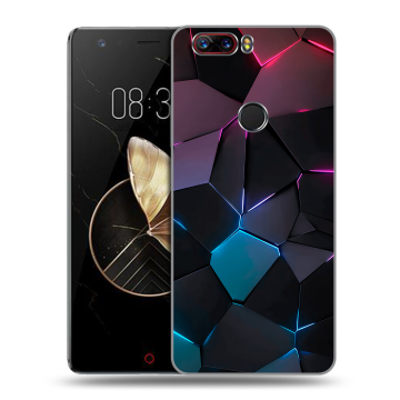 Пластиковый чехол на ZTE Nubia Z17 с принтом Геометрия неона