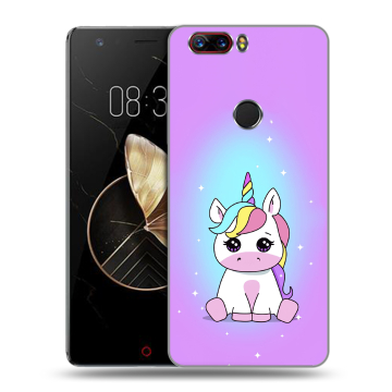 Пластиковый чехол на ZTE Nubia Z17 с принтом Единорог