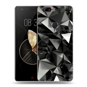 Пластиковый чехол на ZTE Nubia Z17 с принтом Черные кристаллы