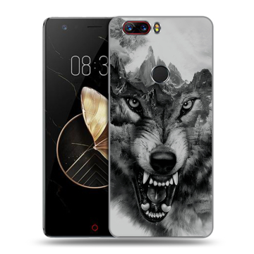 Пластиковый чехол на ZTE Nubia Z17 с принтом Волк