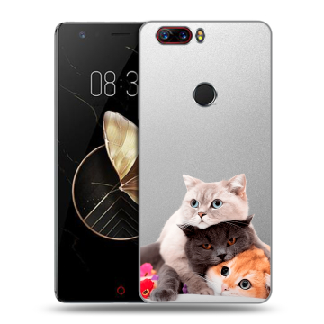Пластиковый чехол на ZTE Nubia Z17 с принтом Кошки