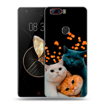 Пластиковый чехол на ZTE Nubia Z17 с принтом Кошки