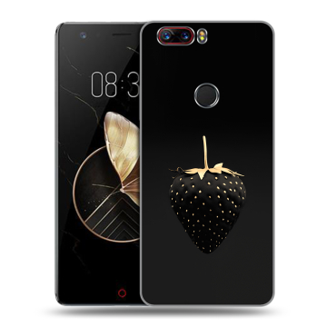 Пластиковый чехол на ZTE Nubia Z17 с принтом Черная клубника