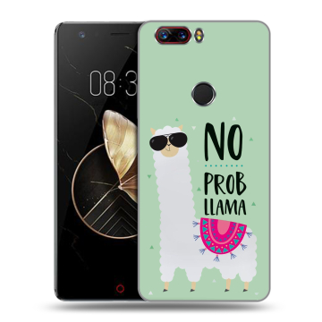 Пластиковый чехол на ZTE Nubia Z17 с принтом Лама