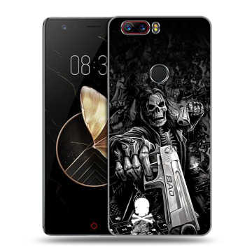 Пластиковый чехол на ZTE Nubia Z17 с принтом Скелет