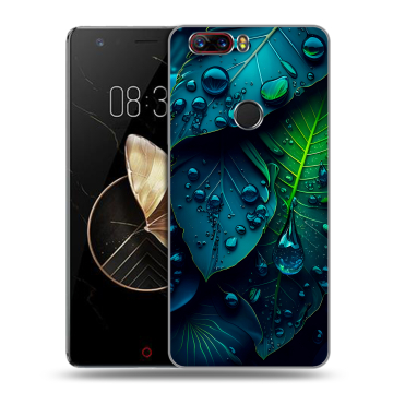Пластиковый чехол на ZTE Nubia Z17 с принтом Листья