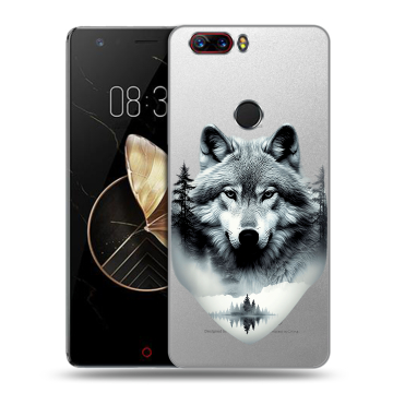 Пластиковый чехол на ZTE Nubia Z17 с принтом Волк в лесу Пластиковый чехол на ZTE Nubia Z17 с принтом Волк в лесу