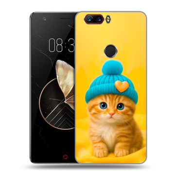 Пластиковый чехол на ZTE Nubia Z17 с принтом Котенок в шапке Пластиковый чехол на ZTE Nubia Z17 с принтом Котенок в шапке