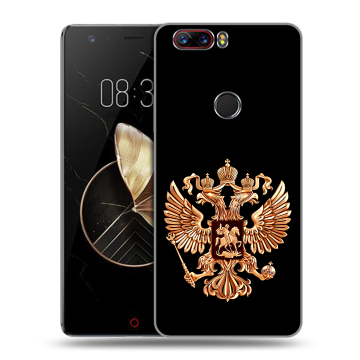 Пластиковый чехол на ZTE Nubia Z17 с принтом Герб России золотой Пластиковый чехол на ZTE Nubia Z17 с принтом Герб России золотой