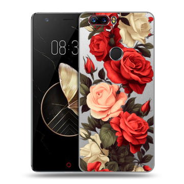 Пластиковый чехол на ZTE Nubia Z17 с принтом Розы