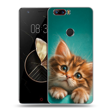Пластиковый чехол на ZTE Nubia Z17 с принтом котенок