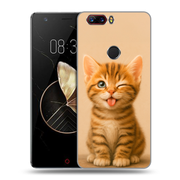 Пластиковый чехол на ZTE Nubia Z17 с принтом котенок