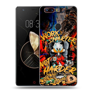 Пластиковый чехол на ZTE Nubia Z17 с принтом Дональд Дак Деньги