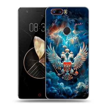 Пластиковый чехол на ZTE Nubia Z17 с принтом Герб флаг России