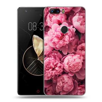 Пластиковый чехол на ZTE Nubia Z17 с принтом цветы пионы
