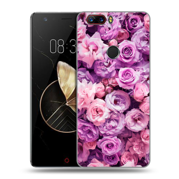 Пластиковый чехол на ZTE Nubia Z17 с принтом лавандовые розы