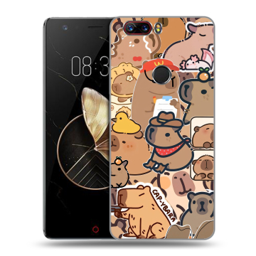 Пластиковый чехол на ZTE Nubia Z17 с принтом капибара Пластиковый чехол на ZTE Nubia Z17 с принтом капибара