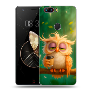 Пластиковый чехол на ZTE Nubia Z17 с принтом сова