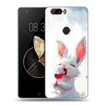 Пластиковый чехол на ZTE Nubia Z17 с принтом кролик зайчик