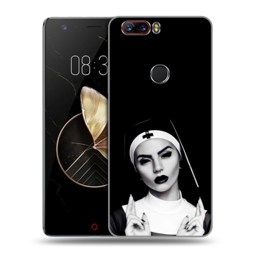 Пластиковый чехол на ZTE Nubia Z17 с принтом монашка Пластиковый чехол на ZTE Nubia Z17 с принтом монашка