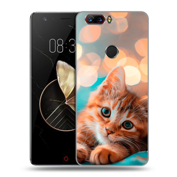 Пластиковый чехол на ZTE Nubia Z17 с принтом котик